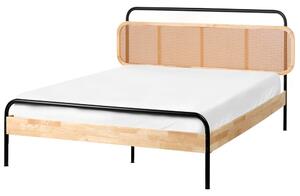Ágy Rattan BOUSSICOURT 140 x 200 cm Világosbarna