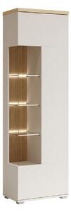 Könyvespolc Virvele 102, Zárt, Ajtókkal, Laminált forgácslap, 180x55x36cm, Kasmír, Világos tölgy