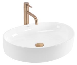 Rea Sabina 50, pultra szerelhető mosdó 500x385x120 mm, fényes fehér, REA-U6364