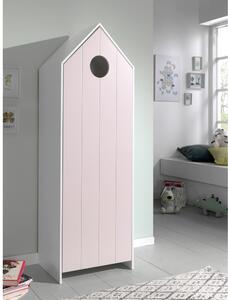 Fehér-világos rózsaszín nyitott gyerek ruhásszekrény 173x171,5 cm CASAMI – Vipack