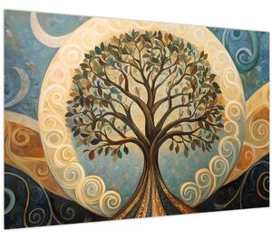 Kép – Életfa és spirálok (90x60 cm)