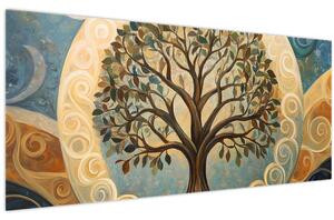 Kép – Életfa és spirálok (120x50 cm)