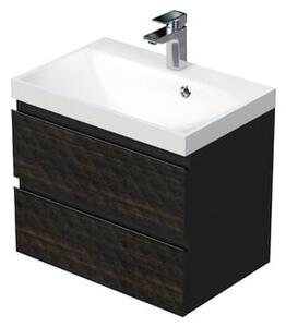 SAT Cube Way Fürdőszobaszekrény mosdóval 60x47,5x40 cm barna matt CUBE3D602ZH