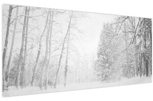 Kép - Fából készült móló télen (120x50 cm)