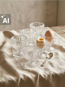 Sinsay - Dombornyomott mintás üveg tojástartók 6 pack - clear