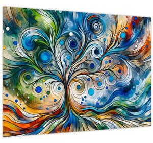 Kép – Színes energikus fa (70x50 cm)