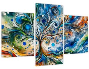 Kép – Színes energikus fa (90x60 cm)