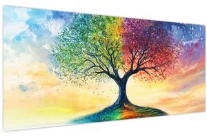 Kép – Évszakok festett fája (120x50 cm)