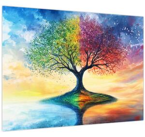 Kép – Évszakok festett fája (70x50 cm)