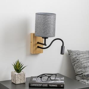 Brilagi Brilagi - LED Fali lámpa NUBILA WOOD 1xE27/25W/230V + LED/3W tölgy/szürke BG1564O