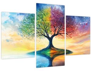 Kép – Évszakok festett fája (90x60 cm)