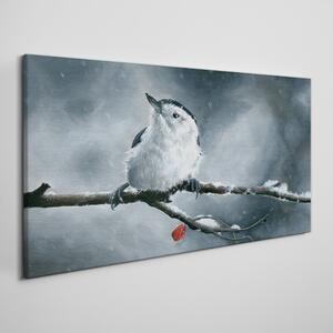 Vászonkép Állati madár hó tél