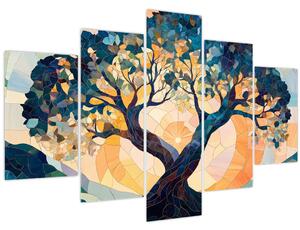 Kép – Mozaik – nap és fa II. (150x105 cm)