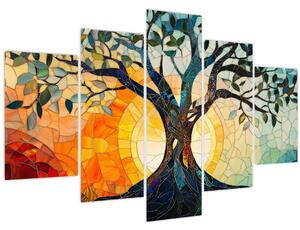 Kép – Mozaik – nap és fa I. (150x105 cm)