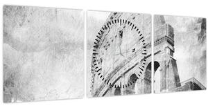 Kép - Vintage képeslap a városról N⁰1 (órával) (90x30 cm)