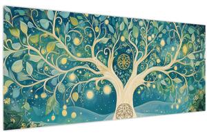 Kép – Mágikus fa spirálokkal (120x50 cm)