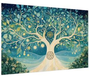 Kép – Mágikus fa spirálokkal (90x60 cm)