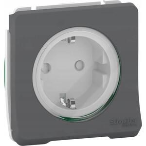 Schneider MUR36135 MUREVA Styl GYV/csapófedéllel/csavaros/antracitszürke 2P+F csatlakozóaljzat