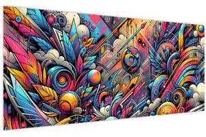 Kép - Színes graffiti (120x50 cm)