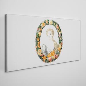Vászonkép Portré nő virágokkal
