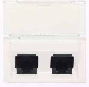 Legrand 076502 Program Mosaic 2 x RJ 45 45fokban döntött aljzattal/ fehér RJ 45 informatikai csatlakozóaljzat