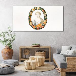 Vászonkép Portré nő virágokkal
