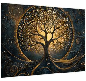 Kép – Arany aurájú fa (70x50 cm)