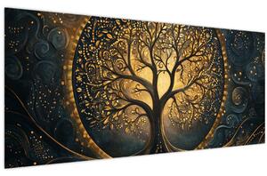 Kép – Arany aurájú fa (120x50 cm)