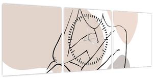 Kép - Női test vonal művészet N⁰1 (órával) (90x30 cm)