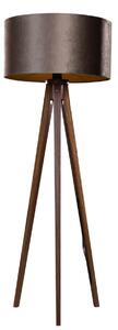 Háromlábú állólámpa diófa barna bársony árnyékkal 50 cm - Tripod Classic