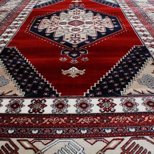 Gépi perzsa szőnyeg bordó Turkmen 140x200 klasszikus nappali szőnyeg