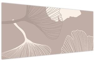 Kép - Bézs színű levelek N⁰1 (120x50 cm)