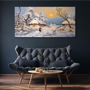Vászonkép Vidéki téli hó
