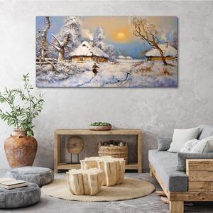 Vászonkép Vidéki téli hó