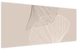 Kép - Bézs színű levelek N⁰2 (120x50 cm)