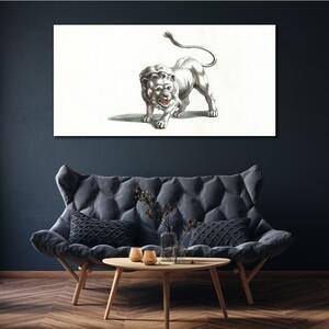 Vászonkép Rajz állat macska oroszlán