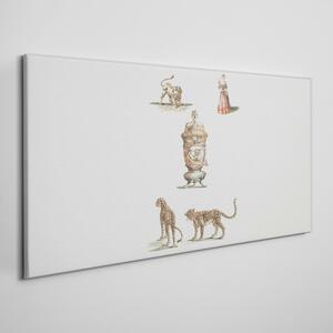 Vászonkép Az ősi állatok rajzolása