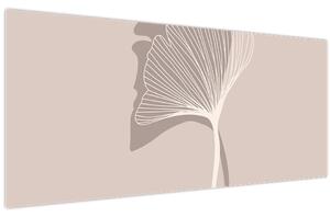 Kép - Bézs színű levelek N⁰4 (120x50 cm)