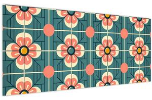 Kép - Retro virágminta (120x50 cm)