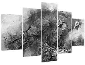 Kép - Akvarell papagájok (150x105 cm)