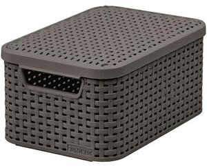 Curver Rattan Style fedeles kosár S sötétszürke