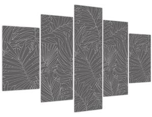 Kép - Szürke pálmalevelek (150x105 cm)