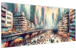 Kép - Városi élet (120x50 cm)