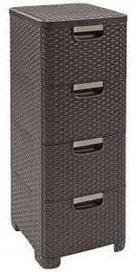 Curver Style 4x14L fiókos polc, sötétbarna