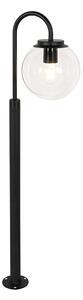 Modern lámpás fekete átlátszó üveggel 100 cm IP44 - Sfera