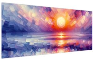 Kép - Színes művészi naplemente (120x50 cm)