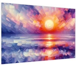 Kép - Színes művészi naplemente (90x60 cm)