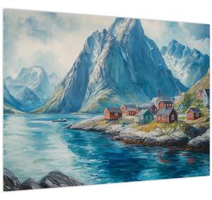 Kép - Norvég falu (70x50 cm)