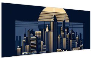 Kép – Geometrikus város (120x50 cm)