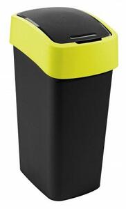 Billenős szemetes, 45 liter, CURVER "Pacific flip bin", fekete/sárga